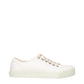 White Fabric Low Tops