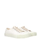 White Fabric Low Tops