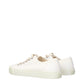 White Fabric Low Tops
