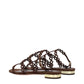 Brown Leather Flat Sandals