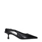 Black Leather Flat Sandals