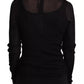 Black Turtleneck Form Fitting Pullover Sweater