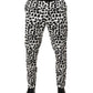 Black White Abstract Print Cotton Blend Pants