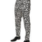 Black White Abstract Print Cotton Blend Pants