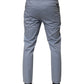 Light Blue Cotton Drawstring Elastic Waist Men Pants