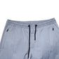Light Blue Cotton Drawstring Elastic Waist Men Pants