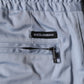 Light Blue Cotton Drawstring Elastic Waist Men Pants