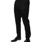Black Cotton Tapered Men Formal Trousers Pants