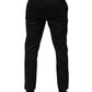 Black Cotton Tapered Men Formal Trousers Pants