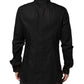 Black Cotton Embellished Collar Men’s Shirt
