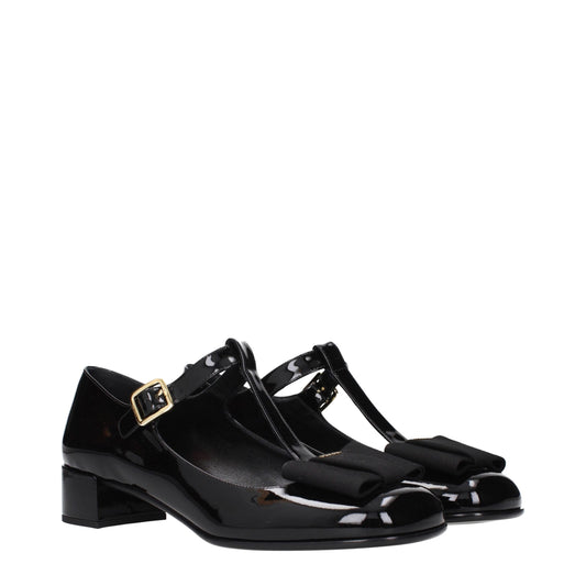 Black Leather Ballet Flats