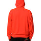 Red Fluorescent Polyester Logo Patch Hoodie Sweater