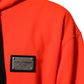 Red Fluorescent Polyester Logo Patch Hoodie Sweater