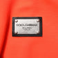 Red Fluorescent Polyester Logo Patch Hoodie Sweater
