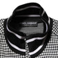 Black White Houndstooth Wool Crest Jacket Sweater