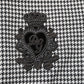 Black White Houndstooth Wool Crest Jacket Sweater