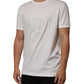 White Cotton DG Crown Embossed Men T-shirt