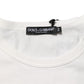White Cotton DG Crown Embossed Men T-shirt