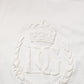 White Cotton DG Crown Embossed Men T-shirt