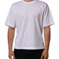 White Cotton Logo Patch Crew Neck Men T-shirt