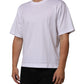 White Cotton Logo Patch Crew Neck Men T-shirt