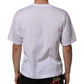 White Cotton Logo Patch Crew Neck Men T-shirt
