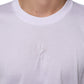 White Cotton Logo Patch Crew Neck Men T-shirt