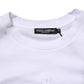 White Cotton Logo Patch Crew Neck Men T-shirt