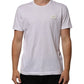 White Cotton Logo Patch Crew Neck Men T-shirt