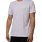 White Cotton Logo Patch Crew Neck Men T-shirt