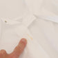 White Cotton Collared Long Sleeves Formal Top