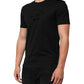 Black Cotton Velvet Logo Print Men T-shirt