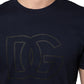 Dark Blue Cotton DG Logo Print Men’s Top T-shirt