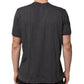 Grey Cotton V-Neck Logo Plaque Melange T-Shirt