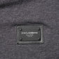 Grey Cotton V-Neck Logo Plaque Melange T-Shirt