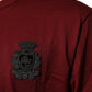 Bordeaux Red Cotton Crest Logo Patch T-Shirt