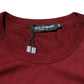 Bordeaux Red Cotton Crest Logo Patch T-Shirt