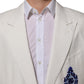 Light Cream Linen Embroidered 2 Piece Suit