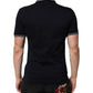 Navy Blue Cotton Crown Crest Logo Men T-Shirt