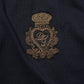 Navy Blue Cotton Crown Crest Logo Men T-Shirt