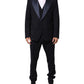 Black 3 Piece Wool Silk Blend Suit SICILIA