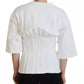 White Cotton Corset Stretch Top  T-shirt