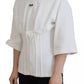 White Cotton Corset Stretch Top  T-shirt