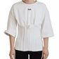 White Cotton Corset Stretch Top  T-shirt