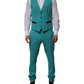 Cyan 3 Piece Wool Silk Blend Suit SICILIA