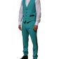 Cyan 3 Piece Wool Silk Blend Suit SICILIA