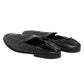 Black Leather Slip On Men Flat Loafers Shoes