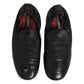 Black Leather Slip On Men Flat Loafers Shoes