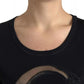 Black Viscose Round Neck CLASS T-shirt