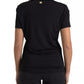 Black Viscose Round Neck CLASS T-shirt